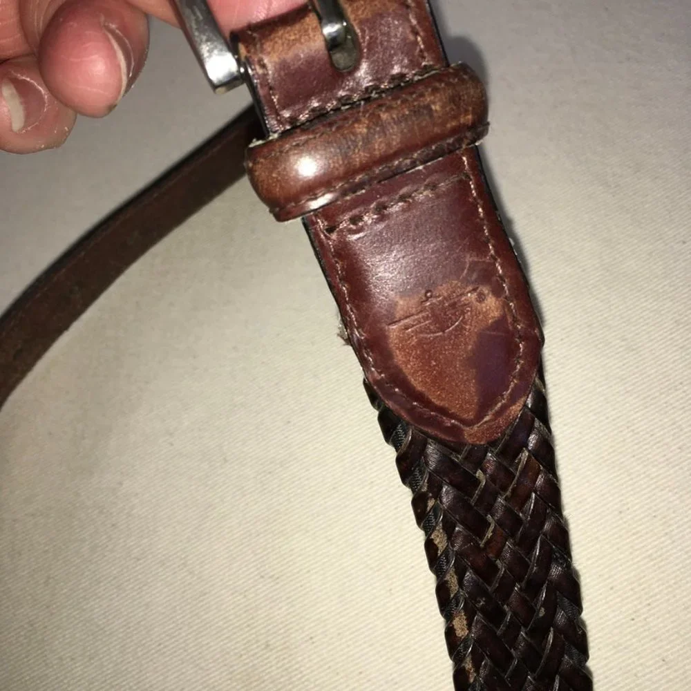 Men's Comfort stretch Braided Leather Bonded Lacing Belt Size 38/95
